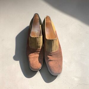 Salvatore Ferragamo Tan and Brown Loafers